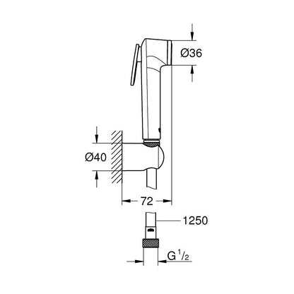 Душ за хигиена Grohe Tempesta F Trigger 1 функция черен мат