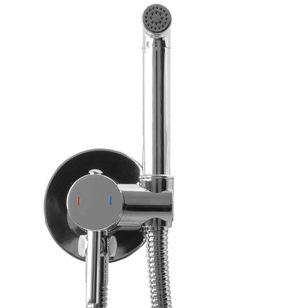 Rea Loop Chrome Plated Bidet Mixer with Hand Shower