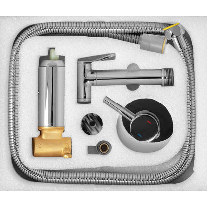 Rea Loop Chrome Plated Bidet Mixer with Hand Shower