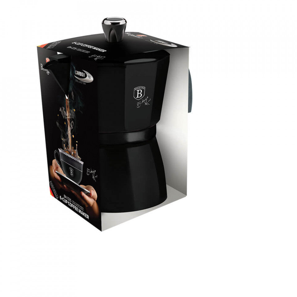 Еспресо машина за котлон (Кафеварка) 3 чаши Metallic Line Carbon Pro Edition BerlingerHaus BH 7214
