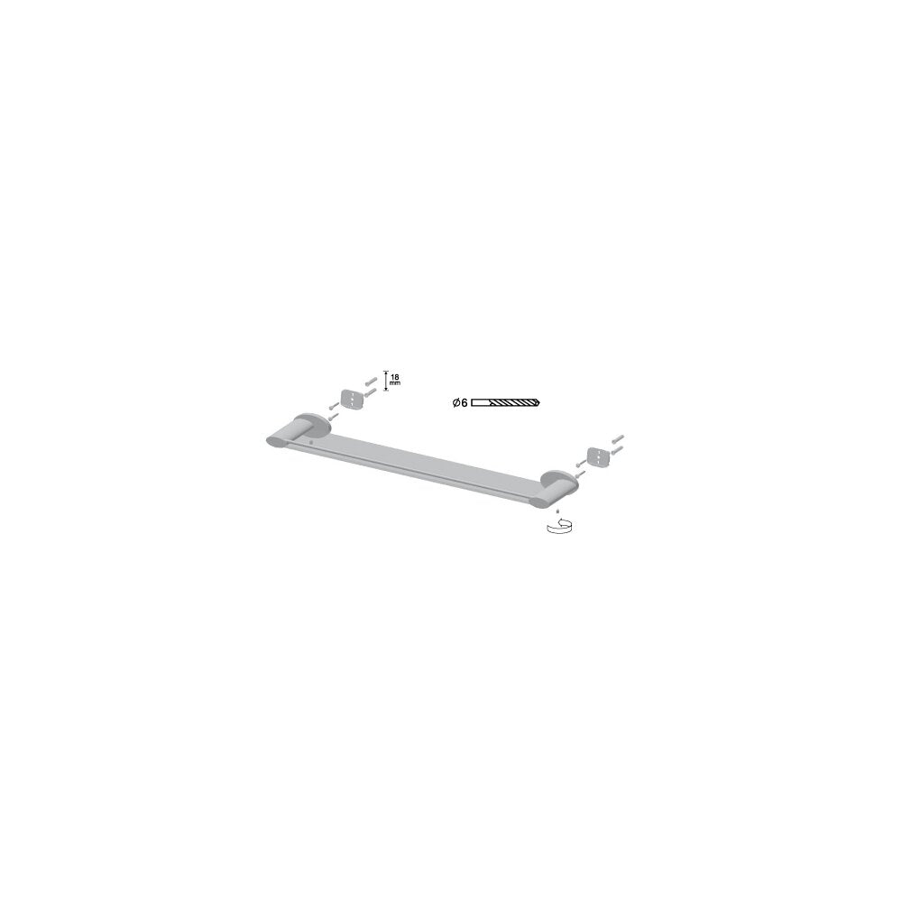 Bisk Side 54 cm Transparent Chrome Shelf