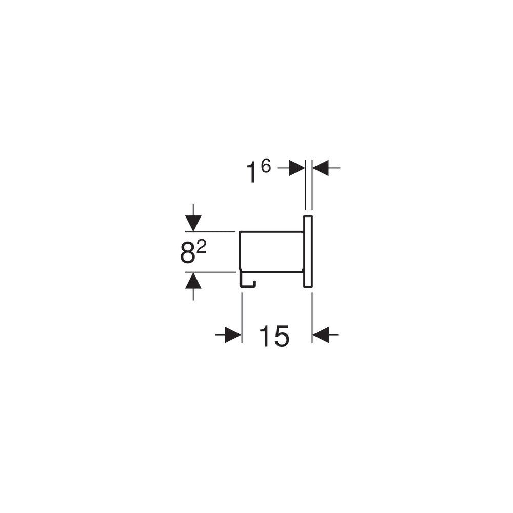 Geberit Smyle Square Wall Shelf Lava/Nut 45 cm with 3 Towel Hooks