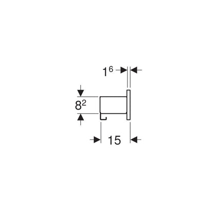 Geberit Smyle Square Wall Shelf Lava/Nut 45 cm with 3 Towel Hooks