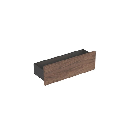 Geberit Smyle Square Wall Shelf Lava/Nut 45 cm with 3 Towel Hooks