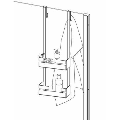 Deante Mokko Double Shelf with Hook Black 76x25 cm