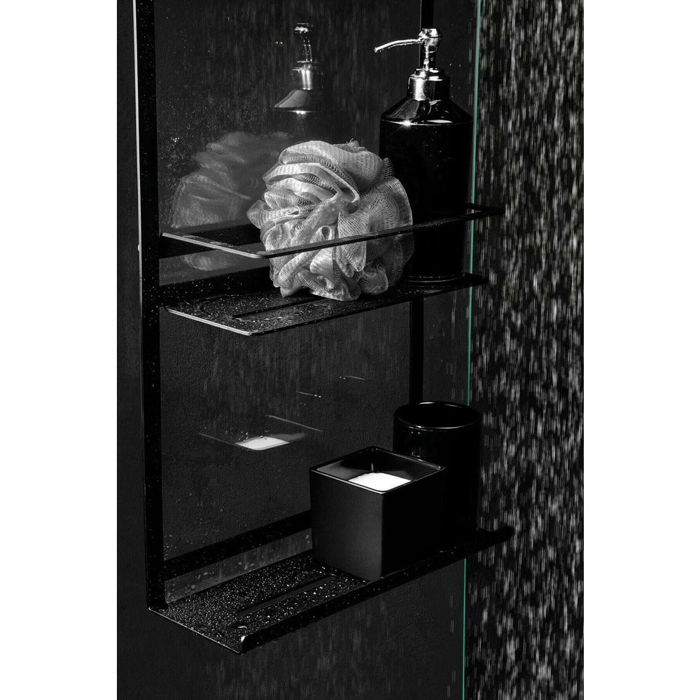 Двуетажна етажерка с куки Deante Mokko черен 76x30 см