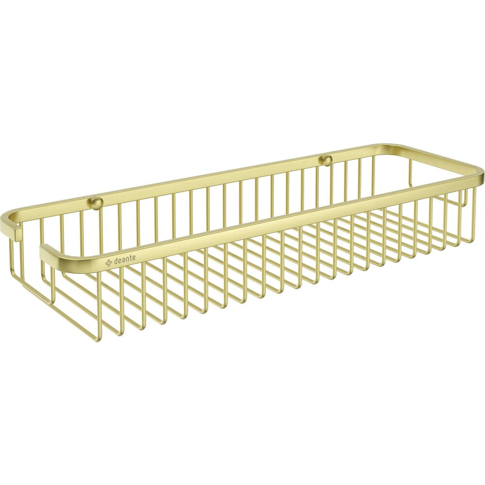 Deante Round Brushed Gold Shower Shelf