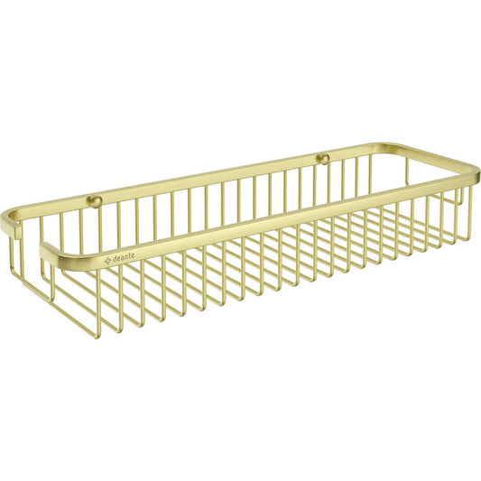 Deante Round Brushed Gold Shower Shelf