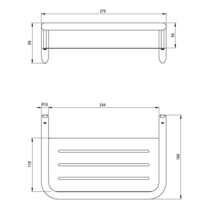 Deante Silia Brushed Chrome Shower Shelf