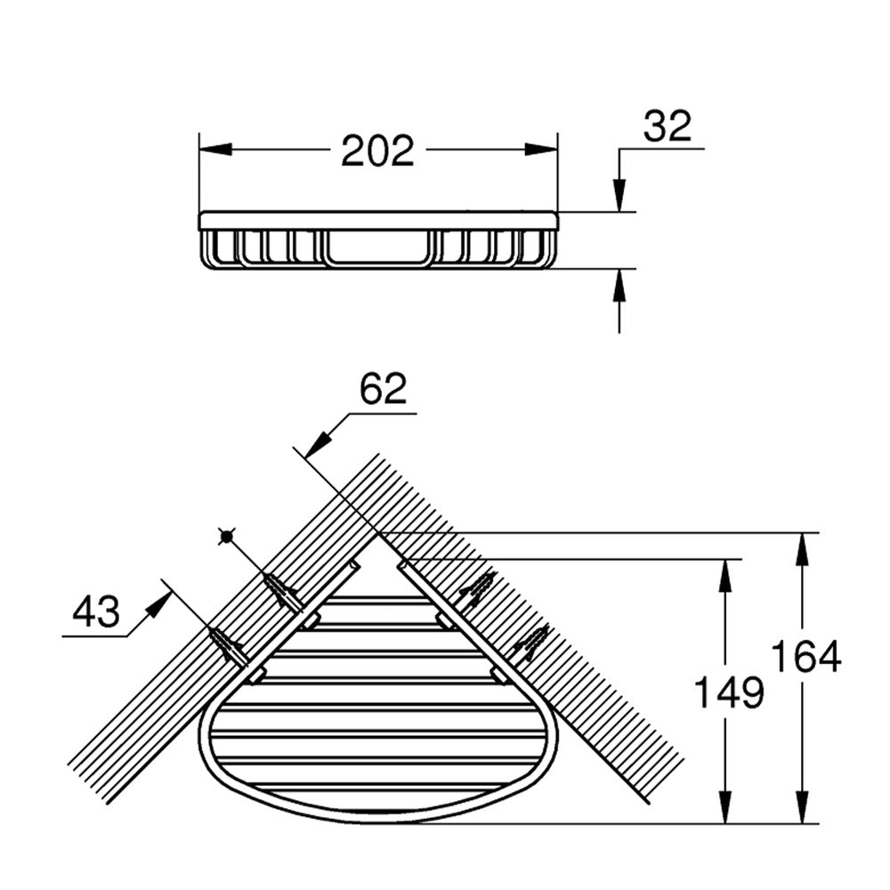 Grohe BauCosmopolitan Corner Shower Shelf Chrome Finish