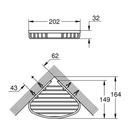 Grohe BauCosmopolitan Corner Shower Shelf Chrome Finish