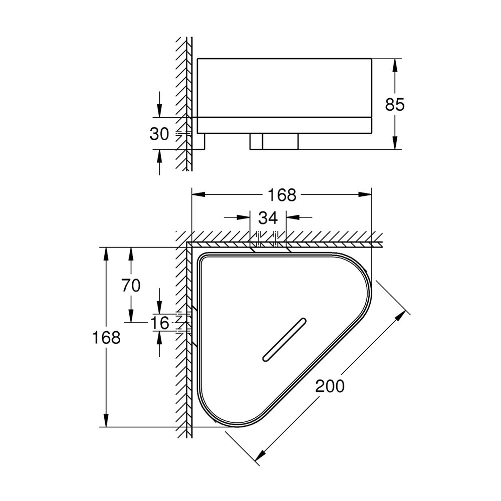 Grohe Selection Corner Shower Shelf in Hard Graphite