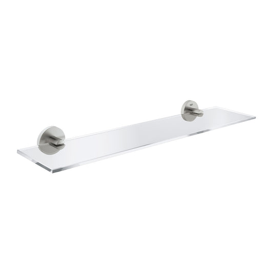 Grohe Essentials Shelf 53 cm Transparent Glass and Brushed Supersteel Support