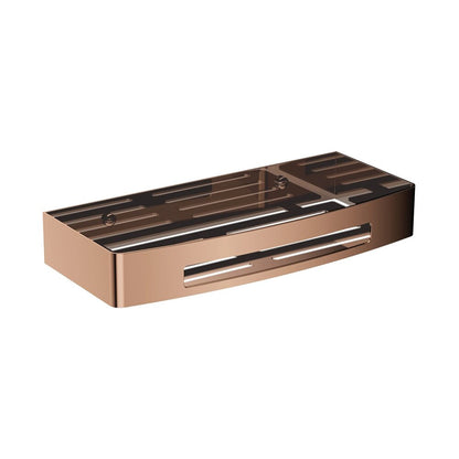 Рафт за душ Omnires Uni с лъскаво медно покритие 30x15 cm