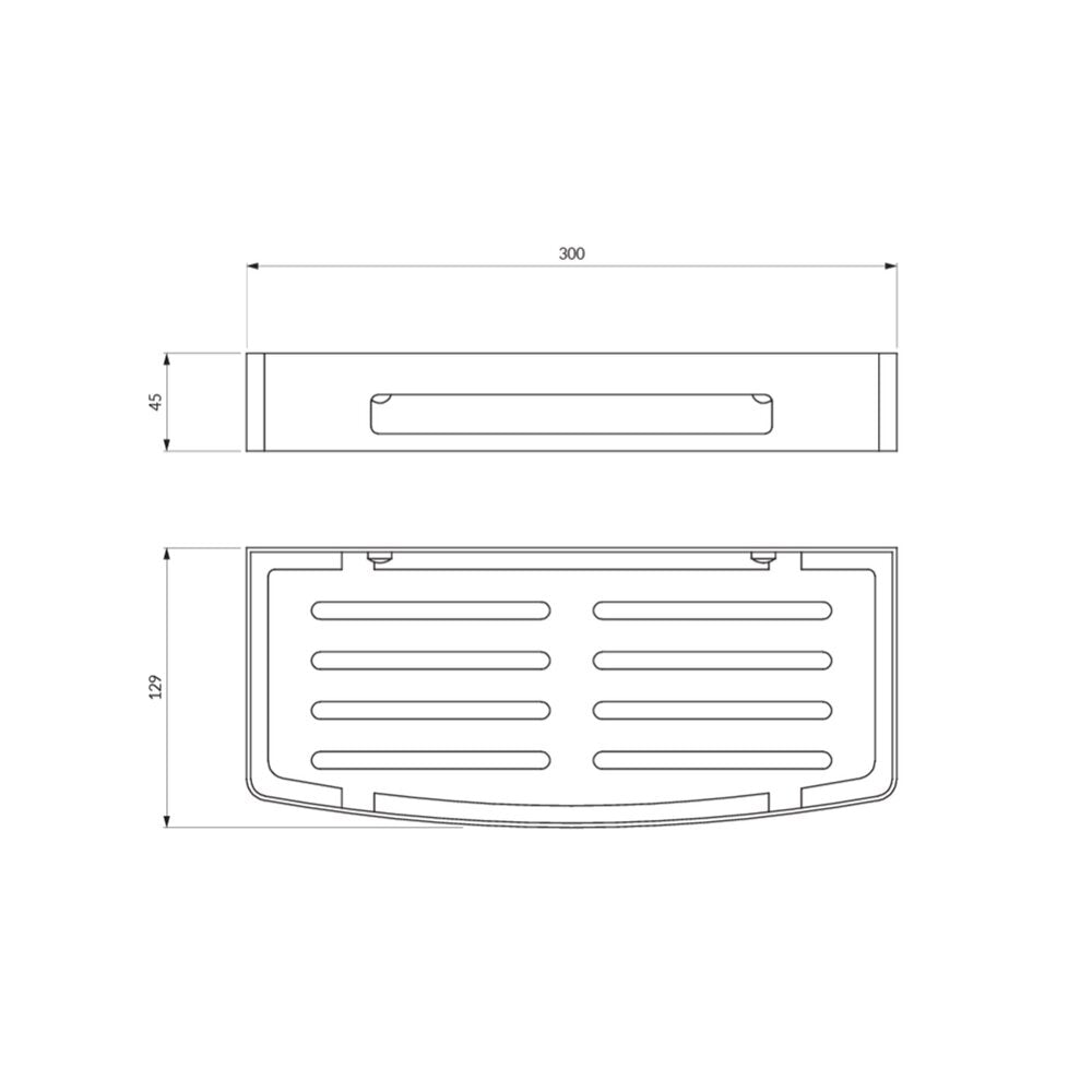 Рафт за душ Omnires Uni с лъскаво медно покритие 30x15 cm