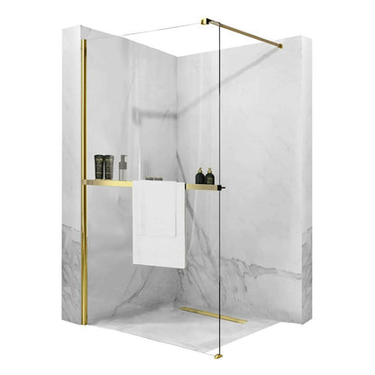 Rea Evo Gold Shelf and Towel Holder