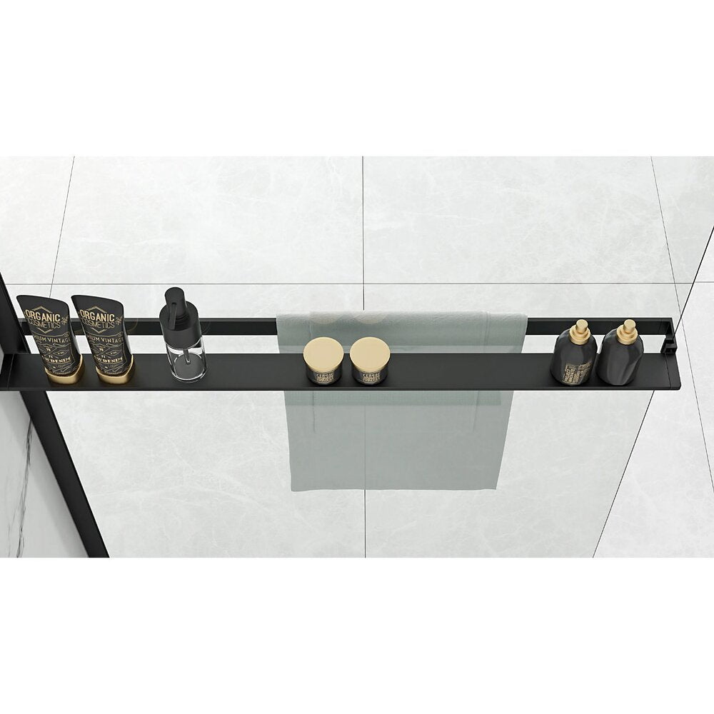 Rea Evo Black Shelf and Towel Holder