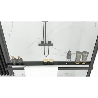 Rea Evo Black Shelf and Towel Holder