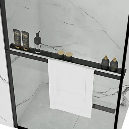 Rea Evo Black Shelf and Towel Holder