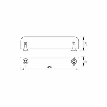 Ferro Retro Chrome Glass Shelf