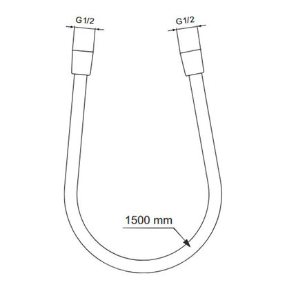 Черен душов маркуч Ideal Standard IdealRain 150 см