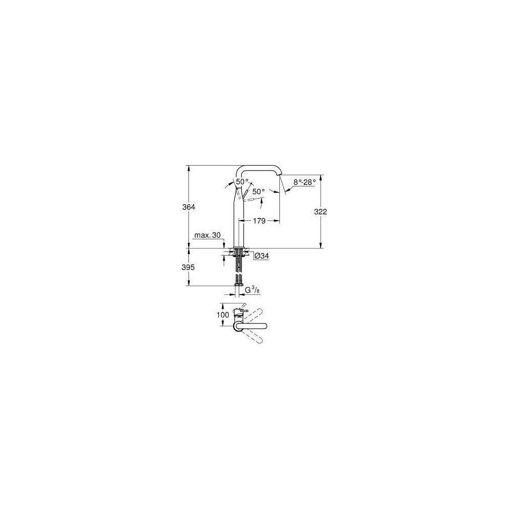 Висока батерия за мивка Grohe Essence New XL хром гланц
