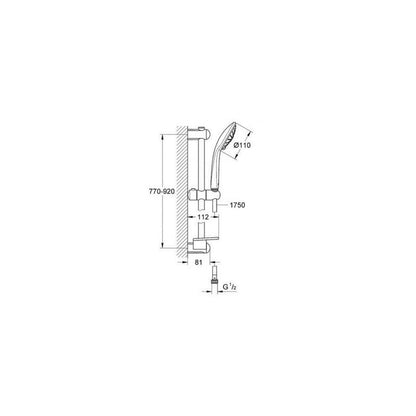 Grohe Euphoria Massage Shower Set with Bar 90 cm Chrome