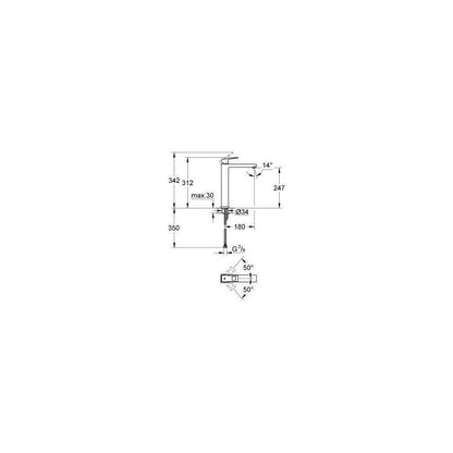 Grohe Eurocube XL High Basin Mixer in Polished Chrome