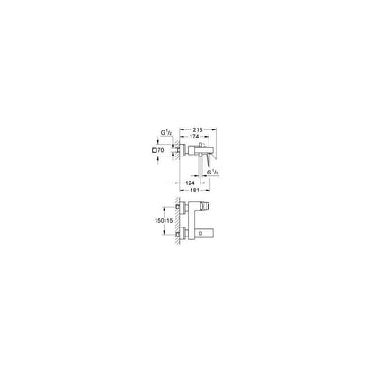 Grohe Eurocube Bath-Shower Mixer Chrome