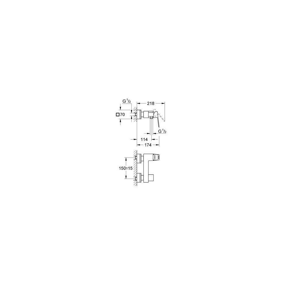 Grohe Eurocube Single-Lever Shower Mixer Chrome