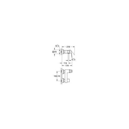 Grohe Eurocube Single-Lever Shower Mixer Chrome