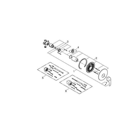 Вградена душ батерия Grohe Eurosmart New хром с вградено тяло