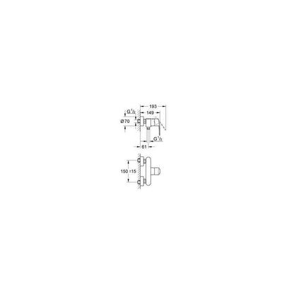 Grohe Eurostyle Cosmopolitan Chrome Single-Lever Shower Faucet