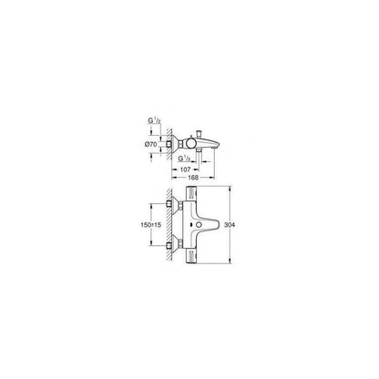 Grohe Grohtherm 800 Thermostatic Bathtub Faucet