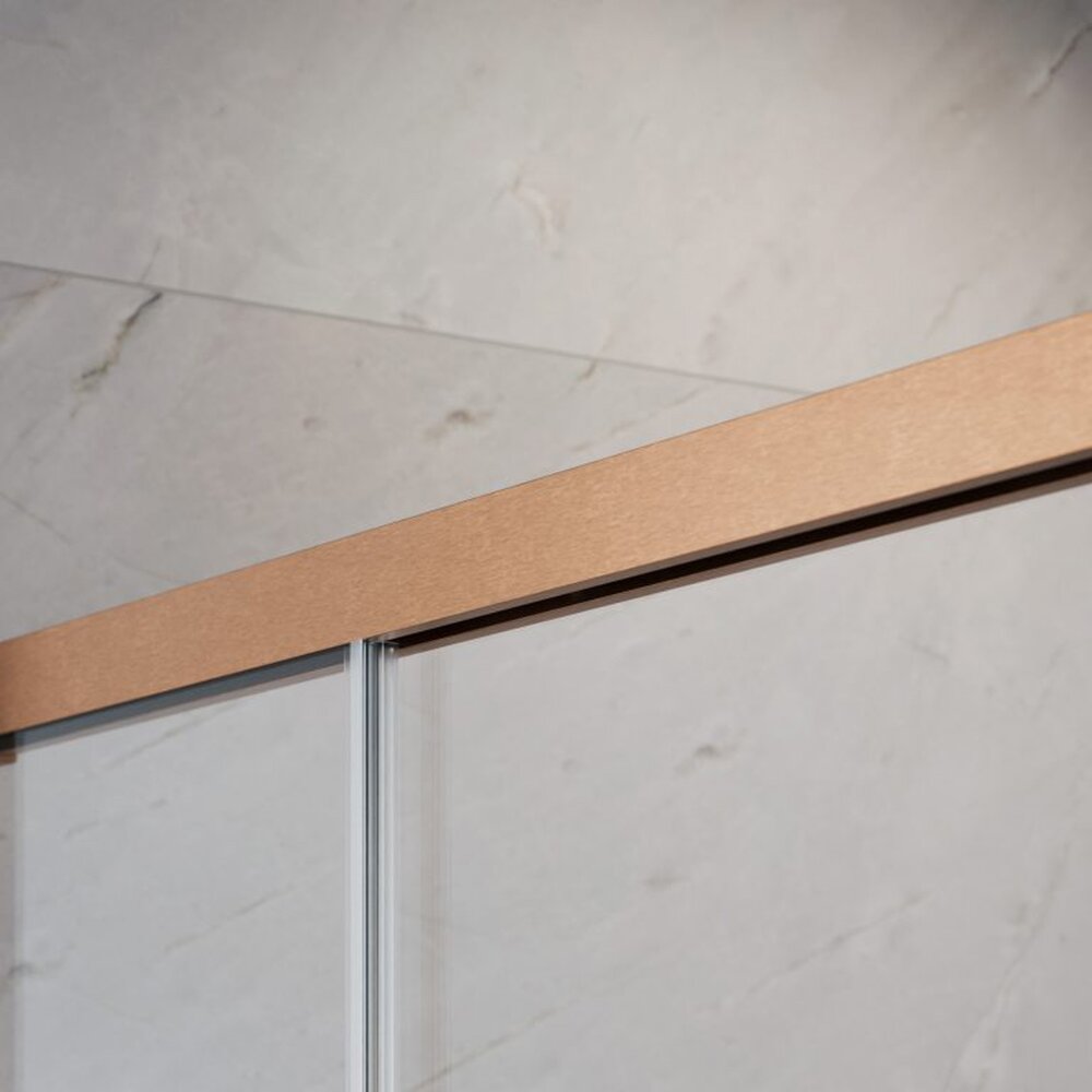 Слайд врата за ниша Radaway Idea DWJ 110 cm стъкло 6 mm с покритие медно никелирано-прозрачно ляво отваряне