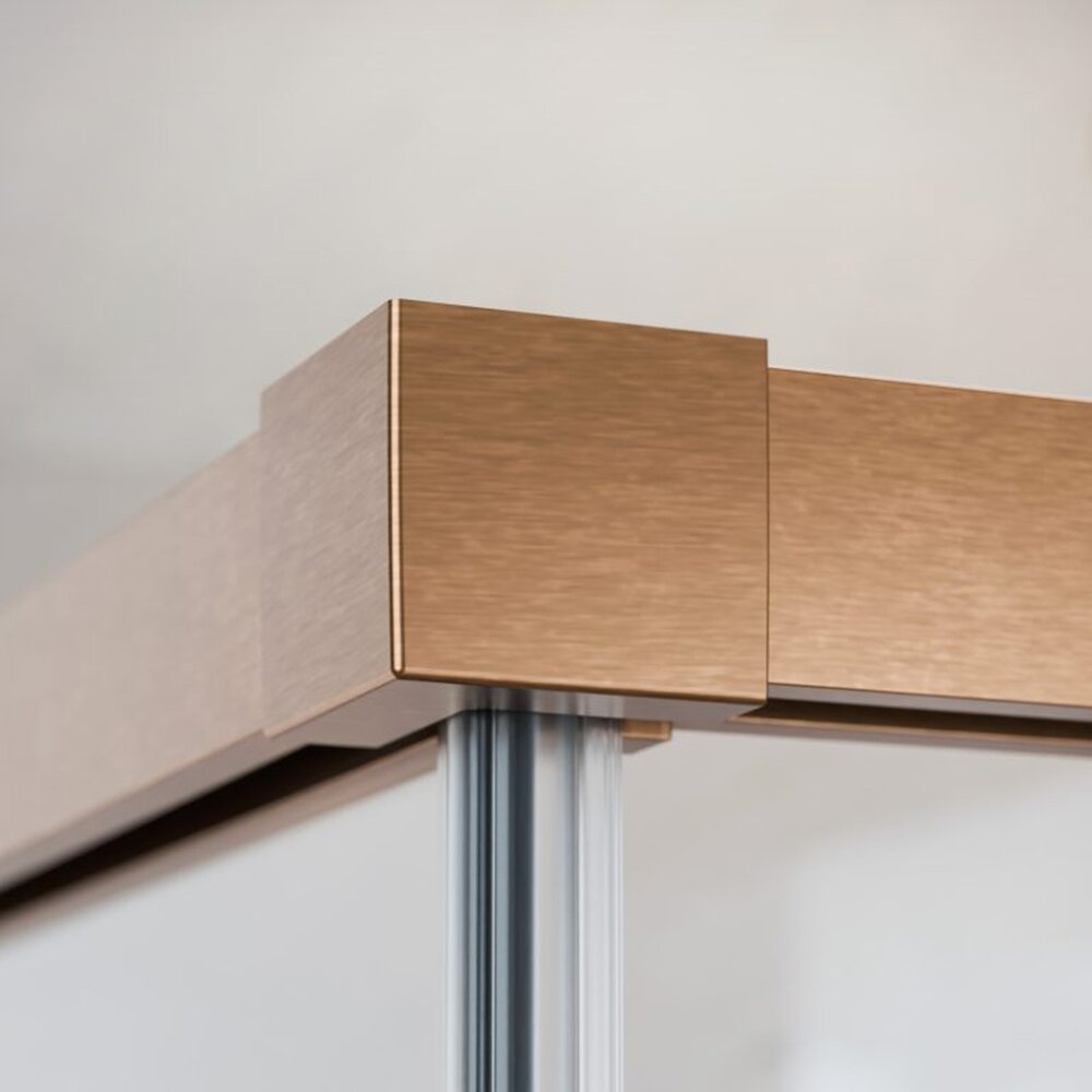 Слайд врата за ниша Radaway Idea DWJ 110 cm стъкло 6 mm с покритие медно никелирано-прозрачно ляво отваряне