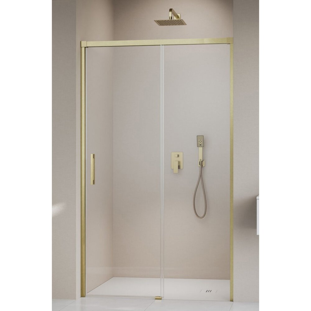 Слайд врата за ниша Radaway Idea DWJ 120 cm стъкло 6 mm завършек злато матово-прозрачно отваряне надясно