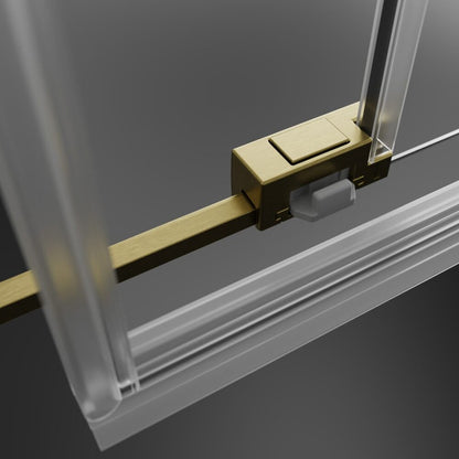Слайд врата за ниша Radaway Idea DWJ 120 cm стъкло 6 mm завършек злато матово-прозрачно отваряне надясно