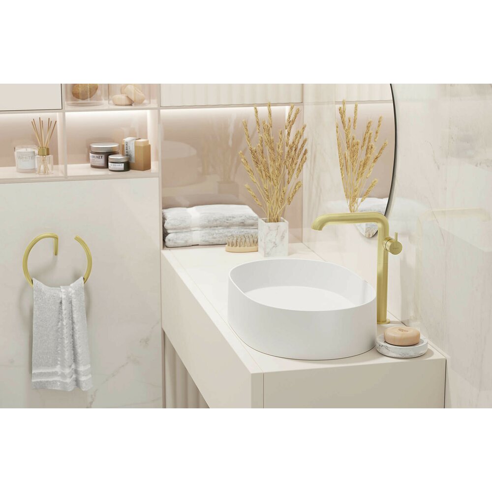Deante Silia Brushed Gold Towel Ring