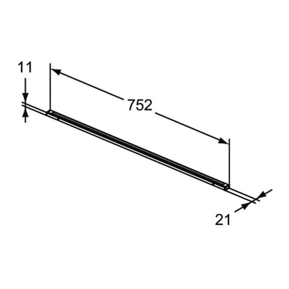 LED лампа за чекмедже Ideal Standard Atelier Conca антрацит 76 см