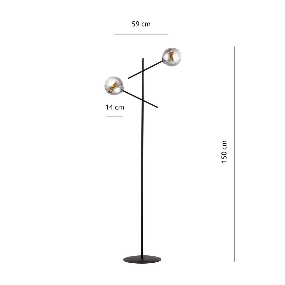 Emibig Linear 2 Black/Graphite Floor Lamp