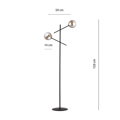 Emibig Linear 2 Black/Graphite Floor Lamp