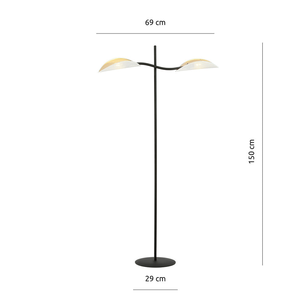 Emibig Lotus LP2 Floor Lamp White/Gold
