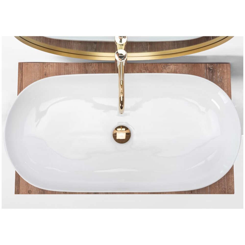 White Countertop Sink Rea Cleo Biala 81 cm