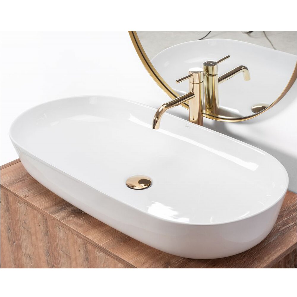 White Countertop Sink Rea Cleo Biala 81 cm