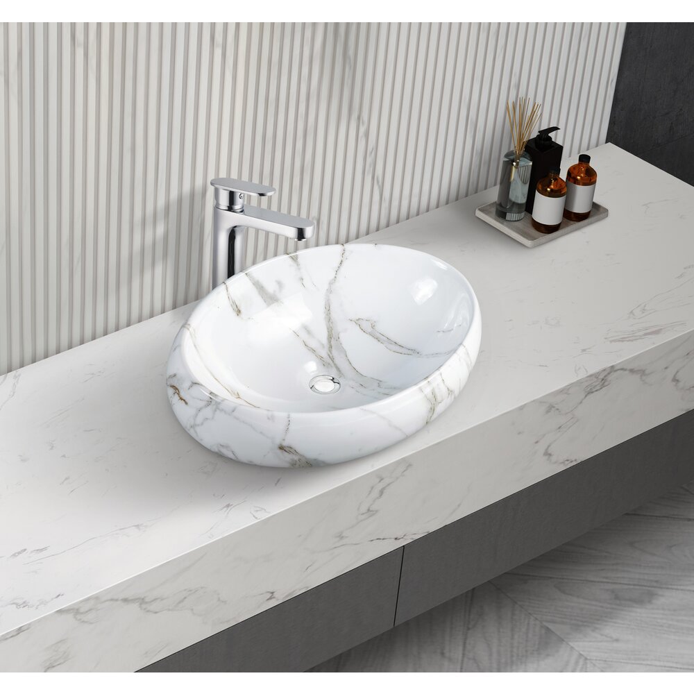 Rune Balder 49 cm Marble Style Countertop Sink