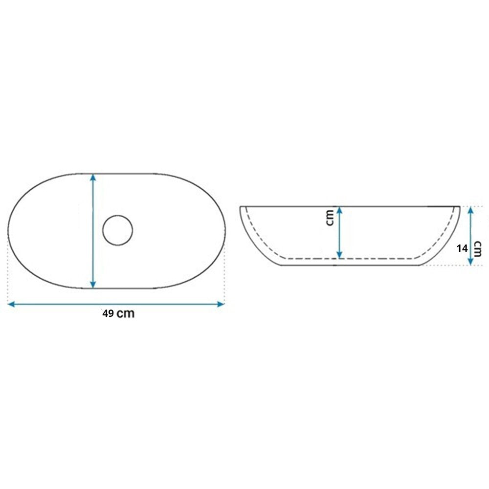 Rune Balder 49 cm Marble Style Countertop Sink