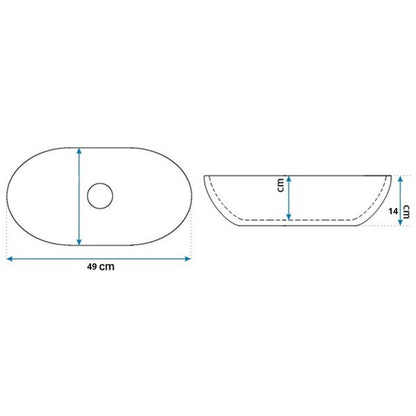 Rune Balder 49 cm Marble Style Countertop Sink