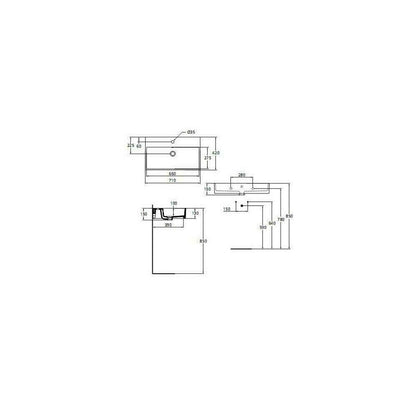 Топла мивка за плот Ideal Standard Strada 71x42 см