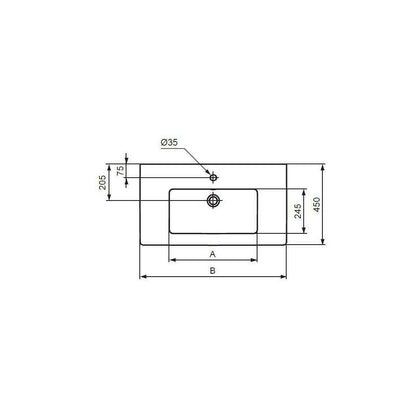 Лавоар на мебели Ideal Standard Tempo 61 см